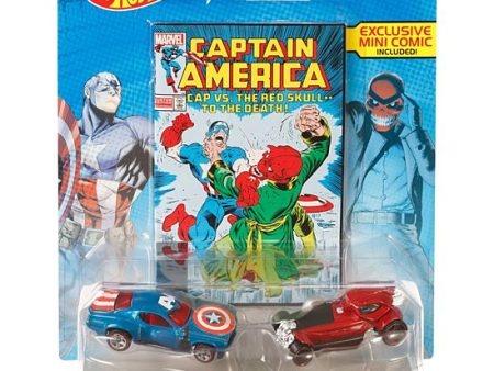 Hot Wheels Marvel Captain America vs. Red Skull Character Car 2-Pack with Mini Comic Online